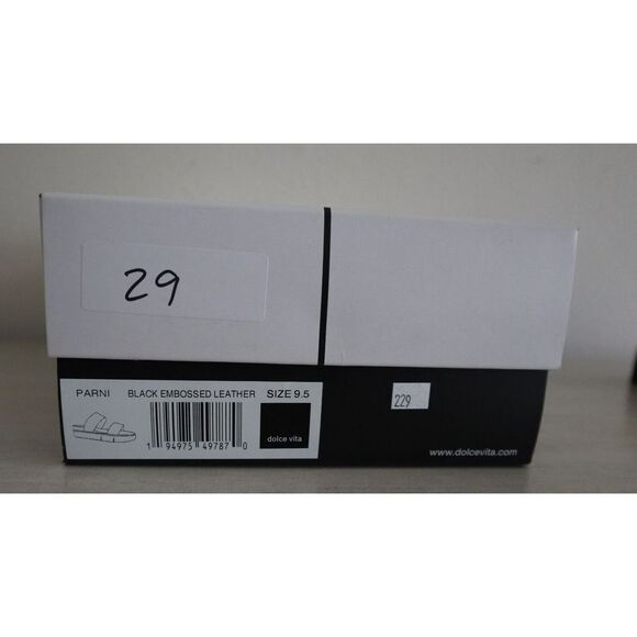 Dolce Vita Women's Sz 9.5 Black Embossed Leather Parni Double Strap Sandals - Picture 12 of 15